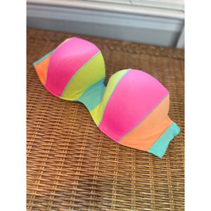 36C Victorias Secret Bandeau Bikini Top Multicolor Neon